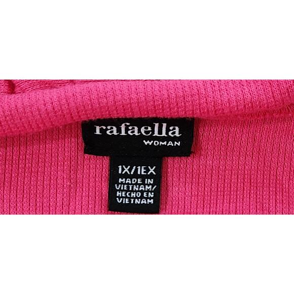 Rafaella Pink Fuchsia Ruffled Hook & Eye Closure Cardigan 1X Plus Lightweight - Picture 5 of 6